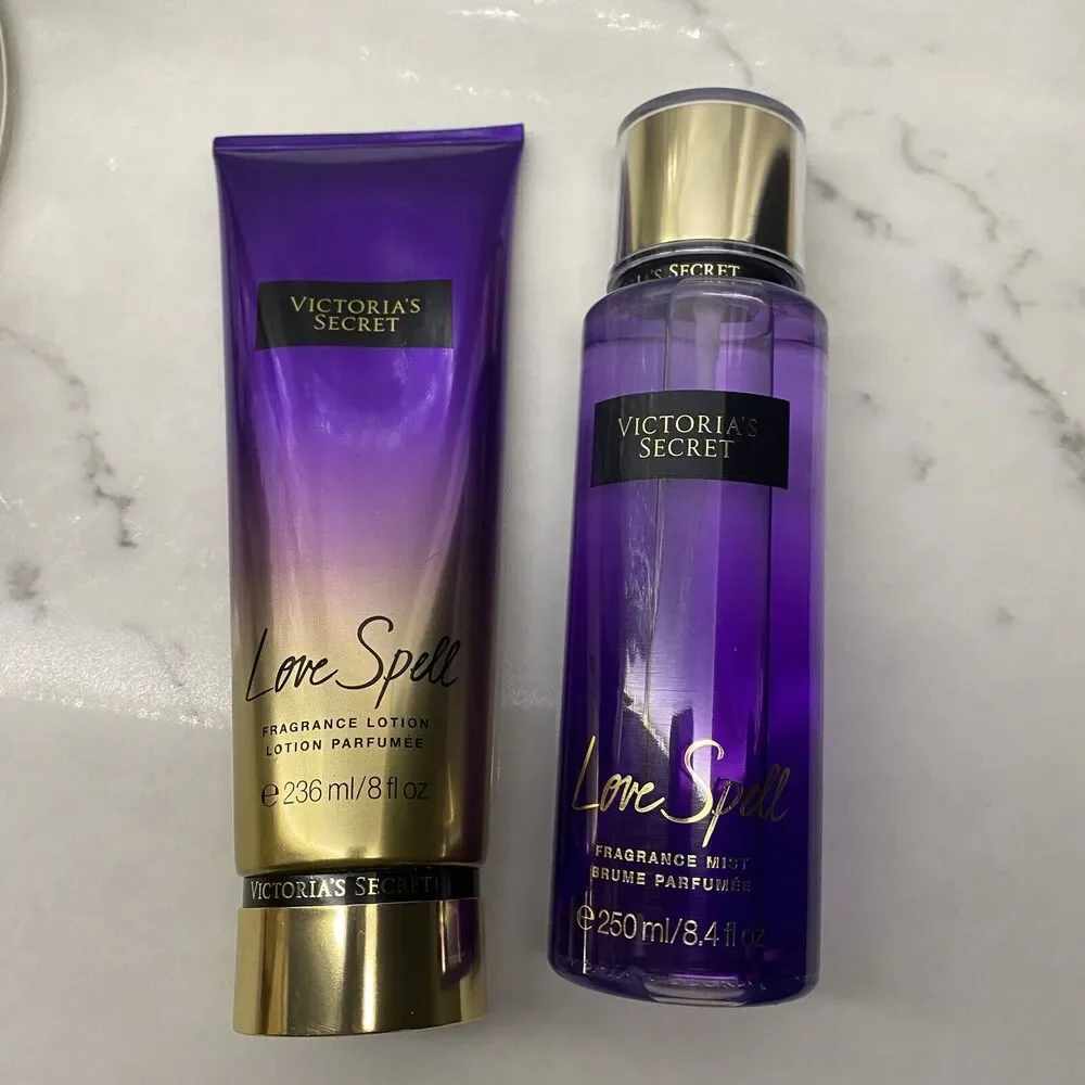 VICTORIA'S SECRET LOVE SPELL BODY MIST & LOTION 2pc Set NEW Full Size